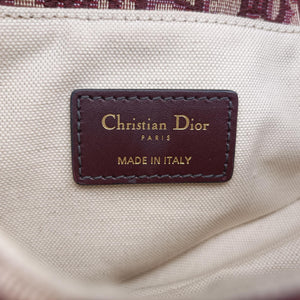 Pre-owned Christian Dior Saddle Burgundy jacquard × leather  handbag | stylenewstar