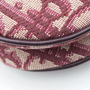 Pre-owned Christian Dior Saddle Burgundy jacquard × leather  handbag | stylenewstar