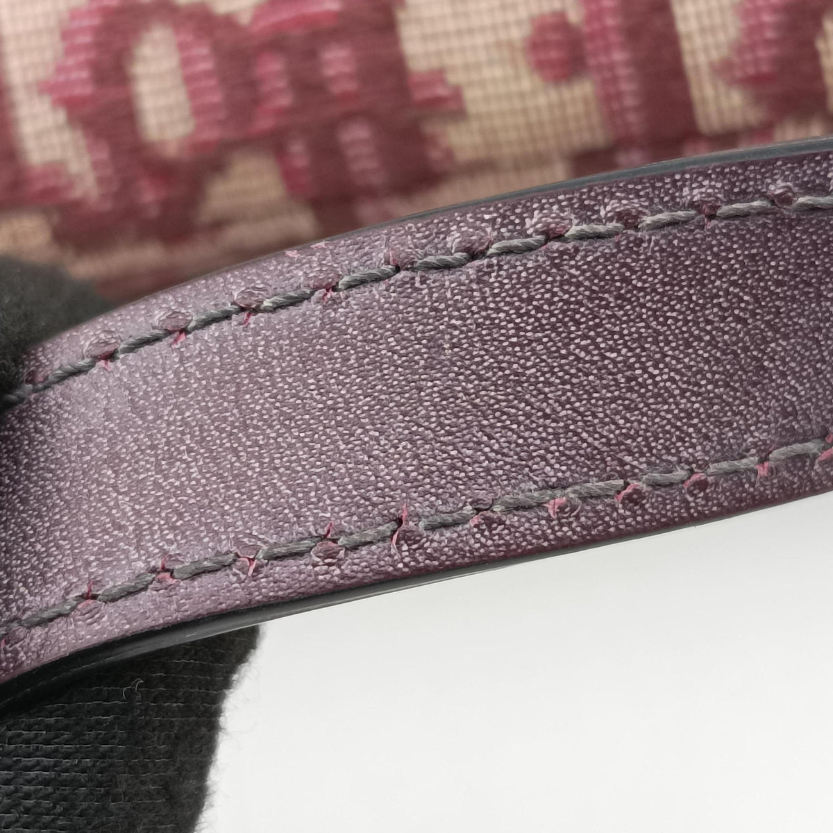 Pre-owned Christian Dior Saddle Burgundy jacquard × leather  handbag | stylenewstar