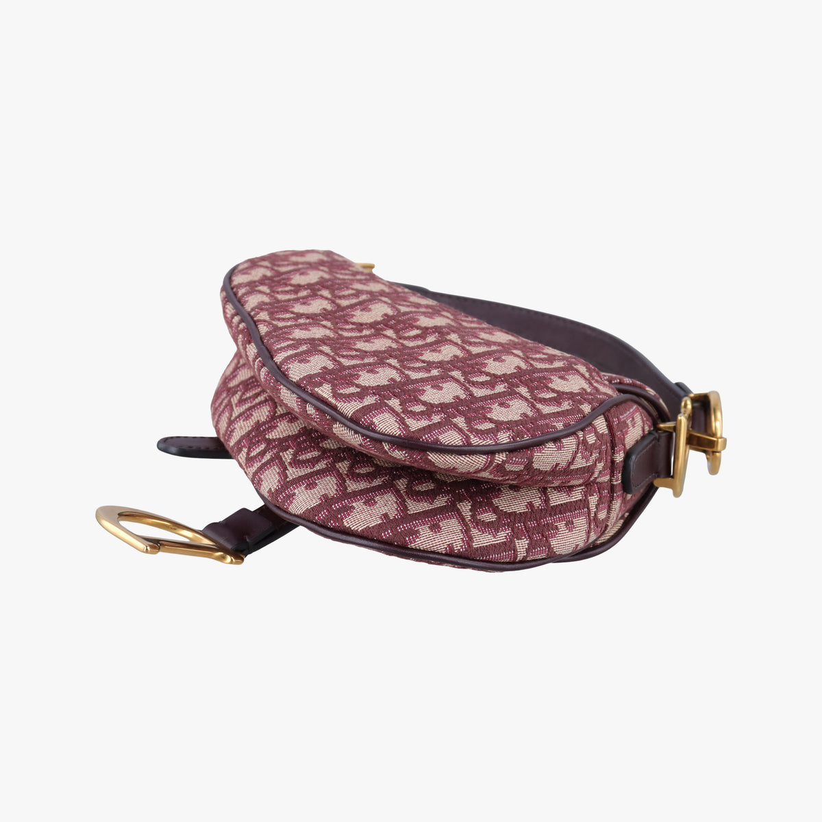 Pre-owned Christian Dior Saddle Burgundy jacquard × leather  handbag | stylenewstar