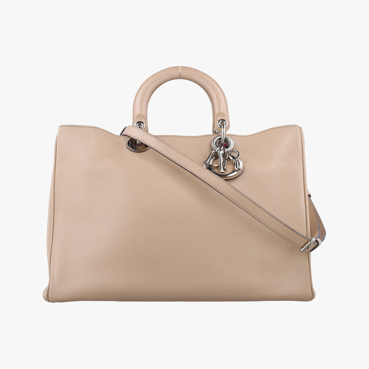 Pre-owned Christian Dior Diorissimo Beige Leather  shoulderbag | stylenewstar