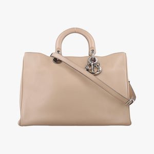 Pre-owned Christian Dior Diorissimo Beige Leather  shoulderbag | stylenewstar