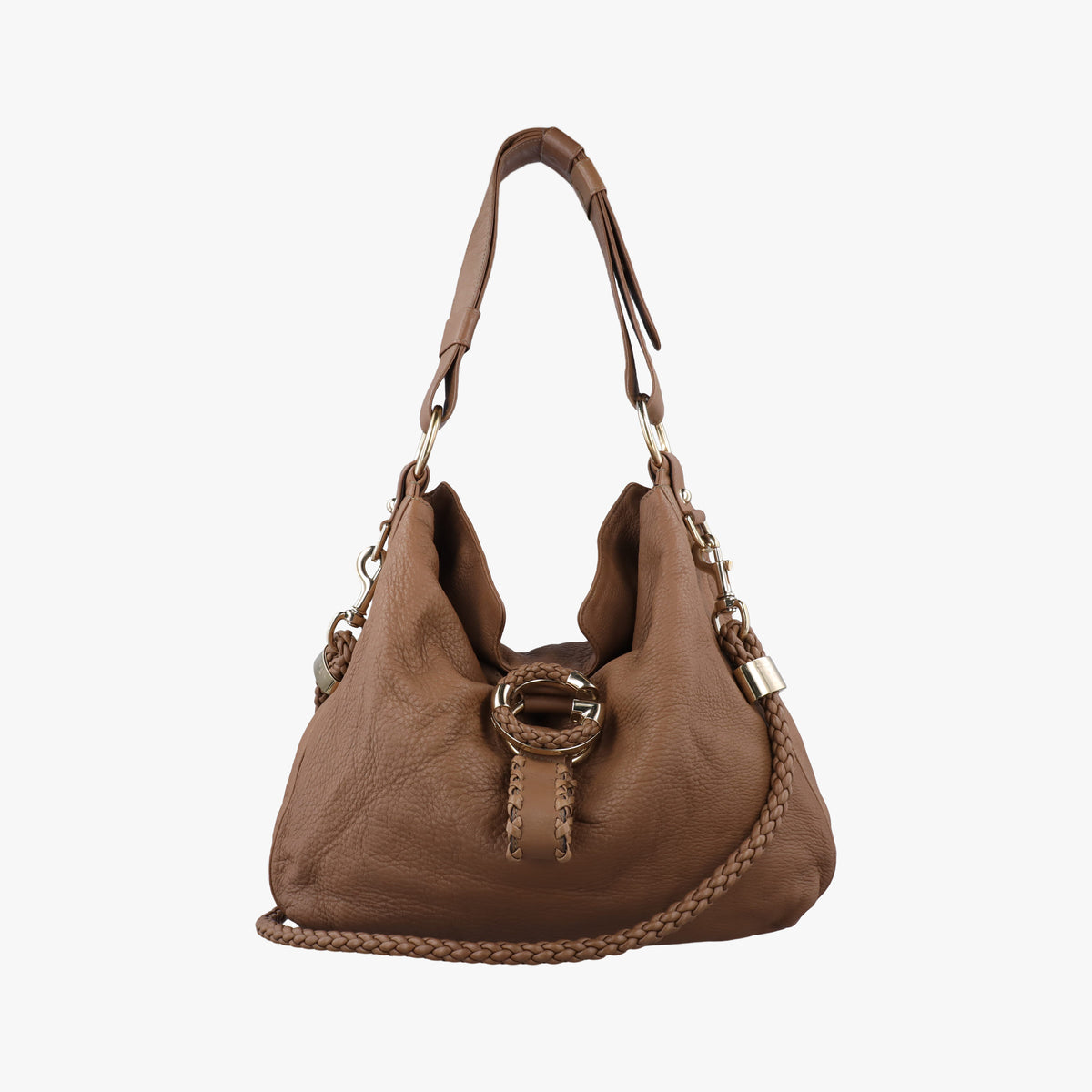 Pre-owned Gucci G Wave Hobo Brown Leather 232931 shoulderbag | stylenewstar