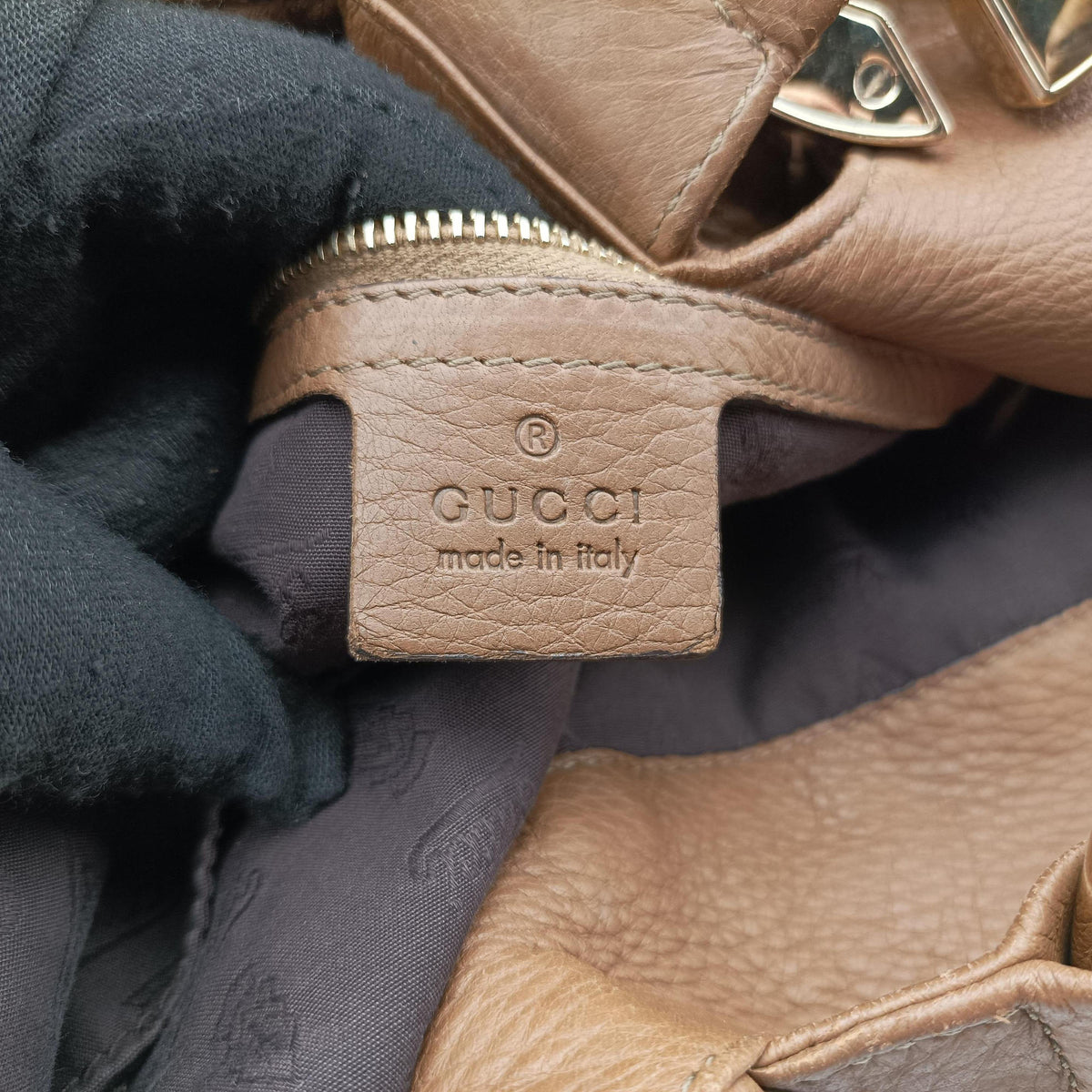Pre-owned Gucci G Wave Hobo Brown Leather 232931 shoulderbag | stylenewstar