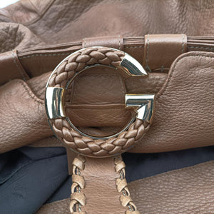 Pre-owned Gucci G Wave Hobo Brown Leather 232931 shoulderbag | stylenewstar