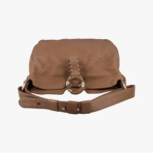 Pre-owned Gucci G Wave Hobo Brown Leather 232931 shoulderbag | stylenewstar