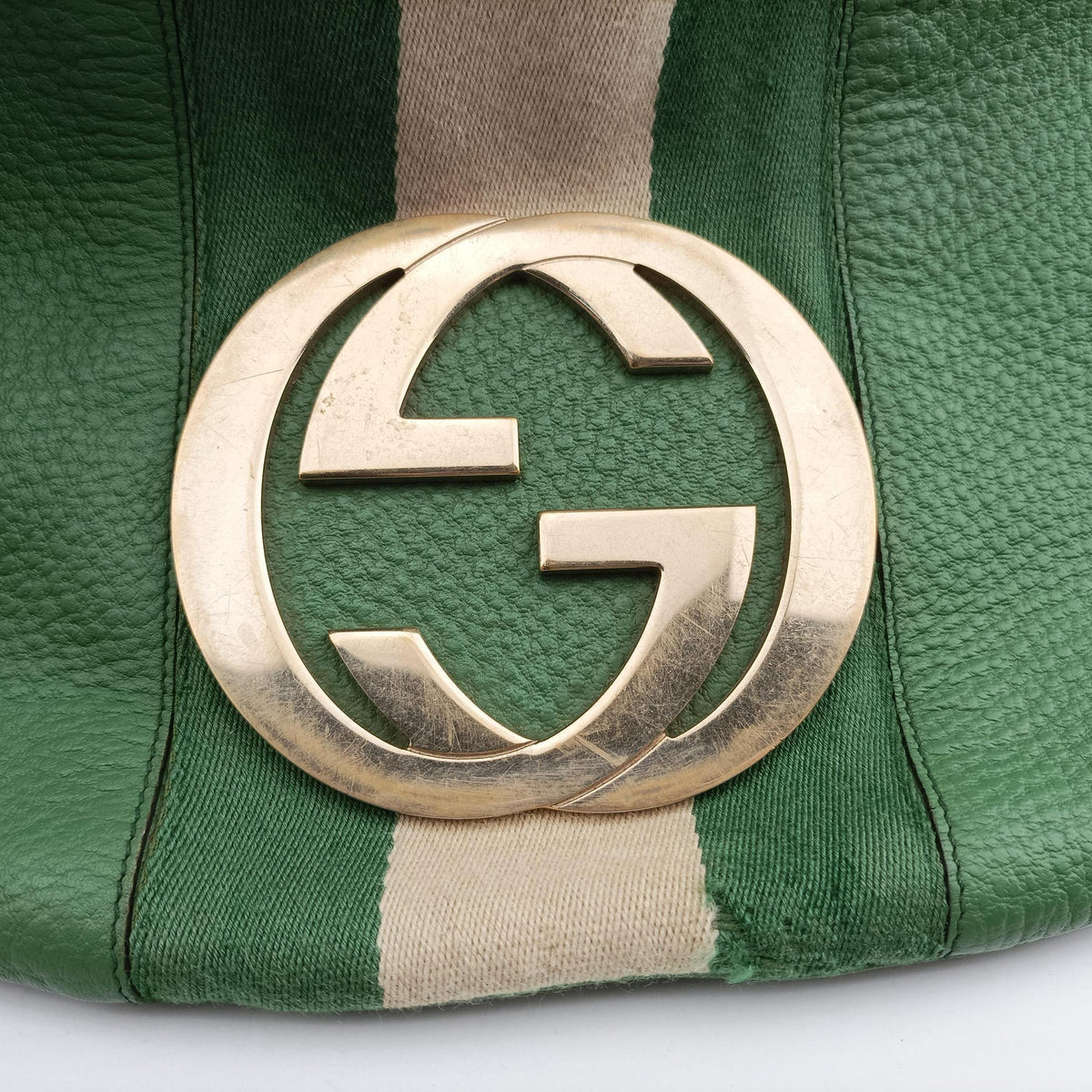 Secondhand Gucci Interlocking G Hobo Green Leather 130771 handbag | stylenewstar
