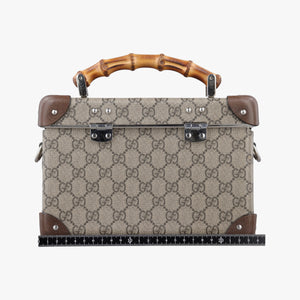 Pre-owned Gucci Bamboo Vanity Case Beige x Brown PVC coated canvas 588351 handbag | stylenewstar