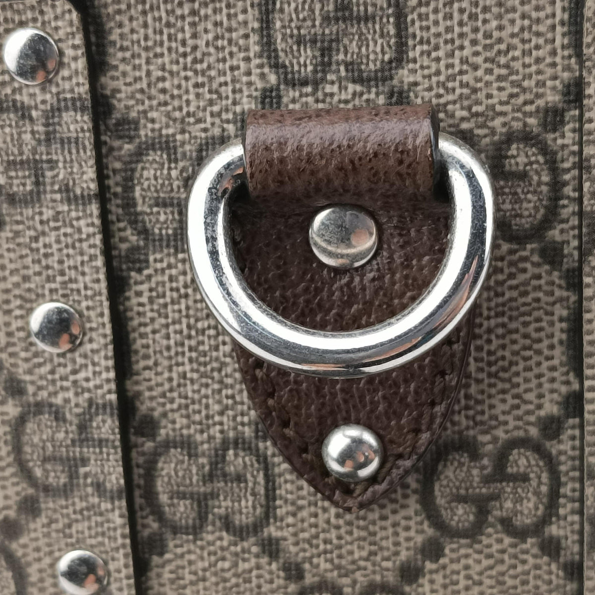 Pre-owned Gucci Bamboo Vanity Case Beige x Brown PVC coated canvas 588351 handbag | stylenewstar