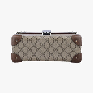 Pre-owned Gucci Bamboo Vanity Case Beige x Brown PVC coated canvas 588351 handbag | stylenewstar