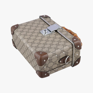Pre-owned Gucci Bamboo Vanity Case Beige x Brown PVC coated canvas 588351 handbag | stylenewstar