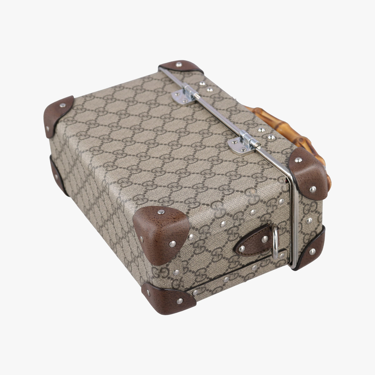 Pre-owned Gucci Bamboo Vanity Case Beige x Brown PVC coated canvas 588351 handbag | stylenewstar