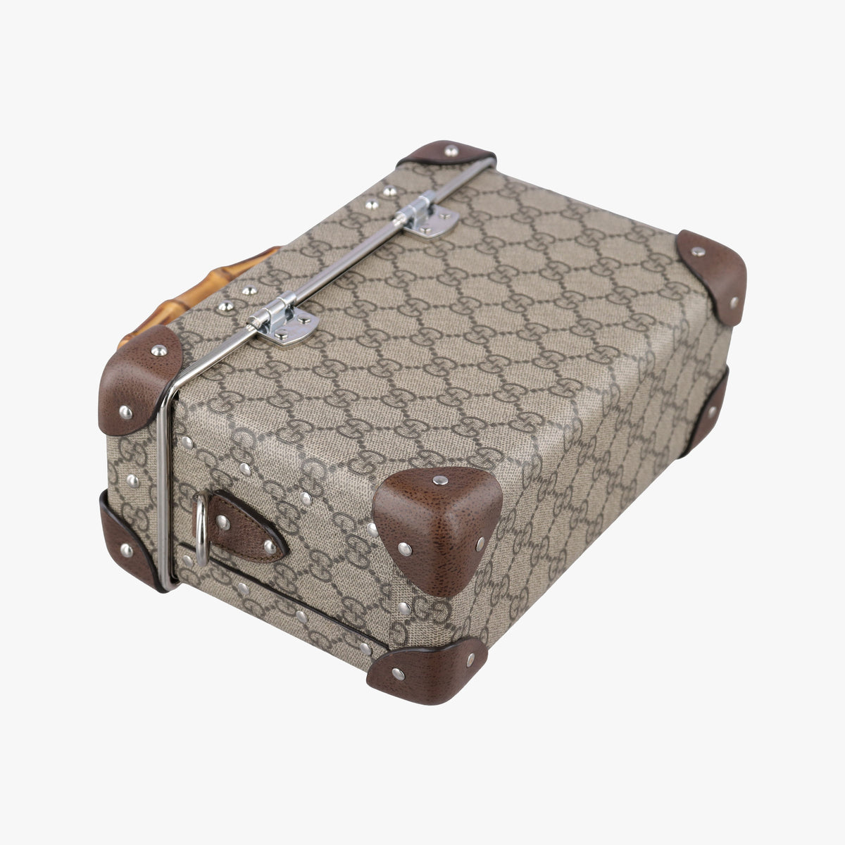 Pre-owned Gucci Bamboo Vanity Case Beige x Brown PVC coated canvas 588351 handbag | stylenewstar