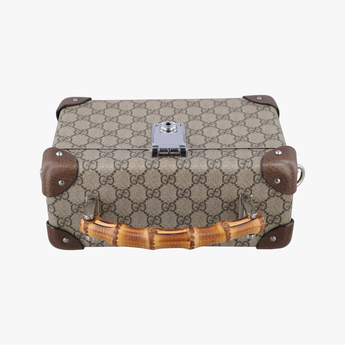 Pre-owned Gucci Bamboo Vanity Case Beige x Brown PVC coated canvas 588351 handbag | stylenewstar