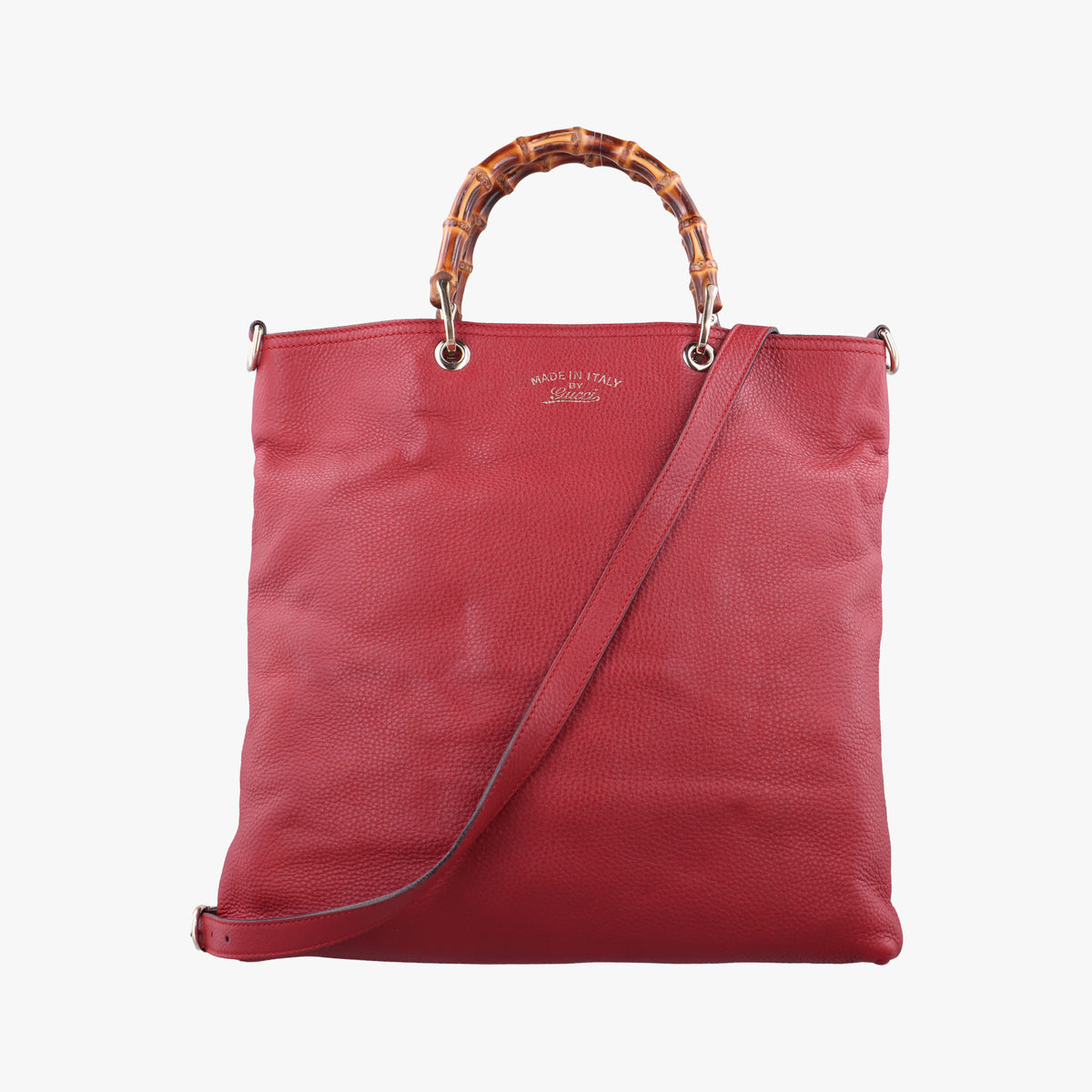 Vintage Gucci Bamboo Shopper Tote Red Leather 323663 shoulderbag | stylenewstar