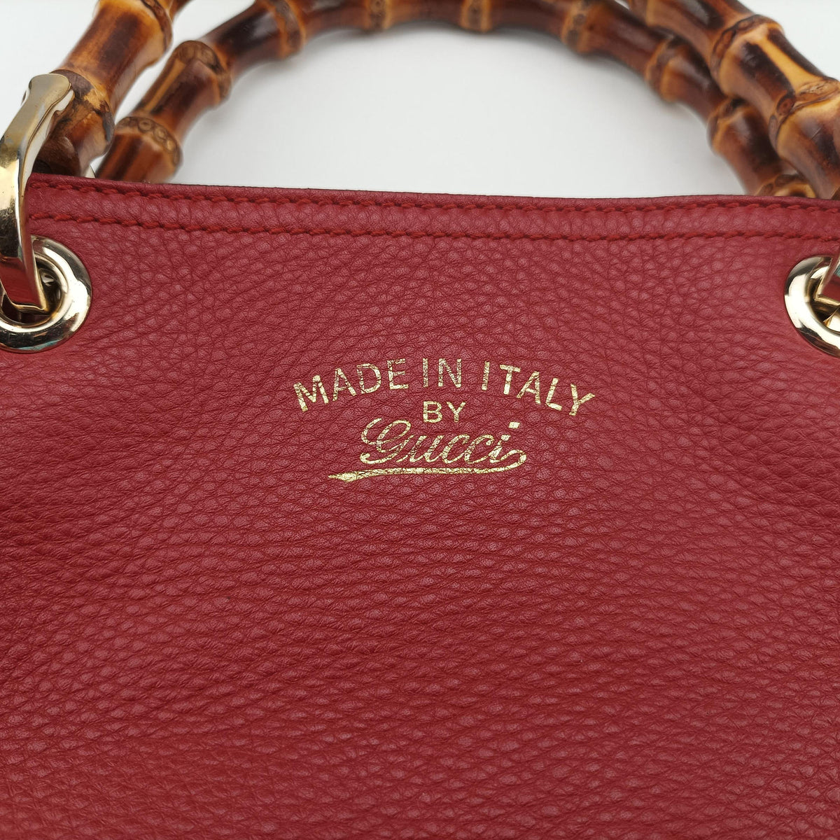 Vintage Gucci Bamboo Shopper Tote Red Leather 323663 shoulderbag | stylenewstar