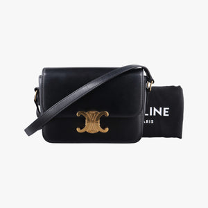Pre-owned Celine Teen Triomphe Black Leather  shoulderbag | stylenewstar