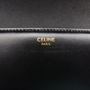 Pre-owned Celine Teen Triomphe Black Leather  shoulderbag | stylenewstar