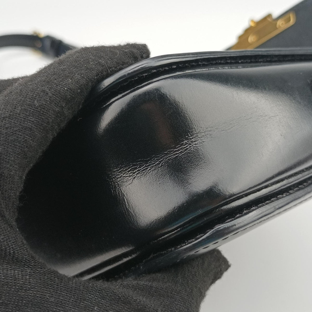 Pre-owned Celine Teen Triomphe Black Leather  shoulderbag | stylenewstar