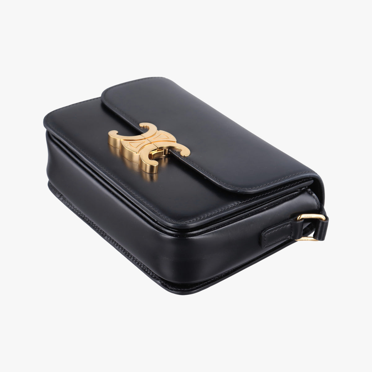 Pre-owned Celine Teen Triomphe Black Leather  shoulderbag | stylenewstar