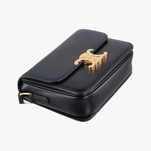 Pre-owned Celine Teen Triomphe Black Leather  shoulderbag | stylenewstar