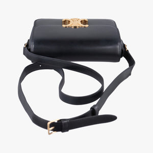 Pre-owned Celine Teen Triomphe Black Leather  shoulderbag | stylenewstar