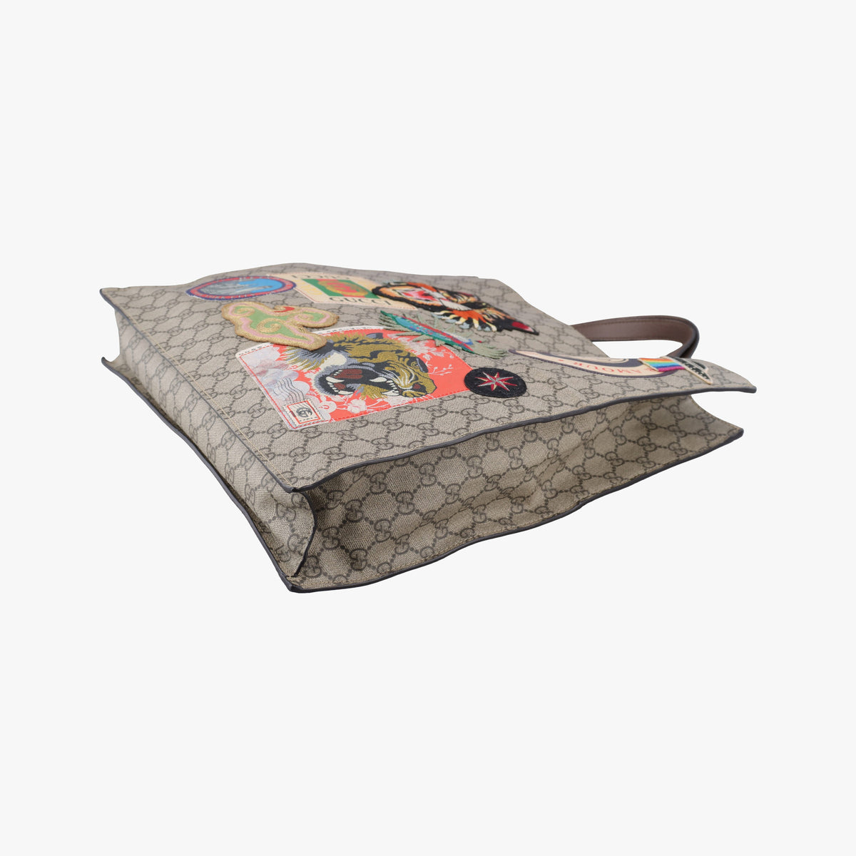 Pre-owned Gucci GG Supreme Courrier beige×Multicolour PVC coated canvas 474084 shoulderbag | stylenewstar