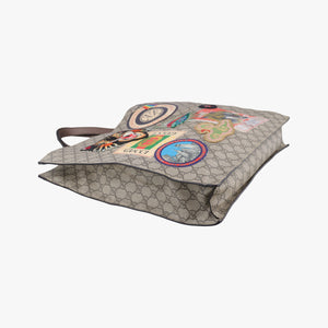 Pre-owned Gucci GG Supreme Courrier beige×Multicolour PVC coated canvas 474084 shoulderbag | stylenewstar