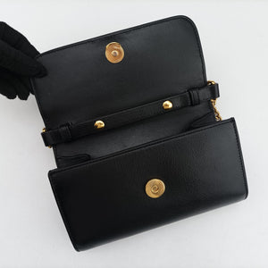 Pre-owned Gucci Bamboo Diana Black Leather 675795 shoulderbag | stylenewstar