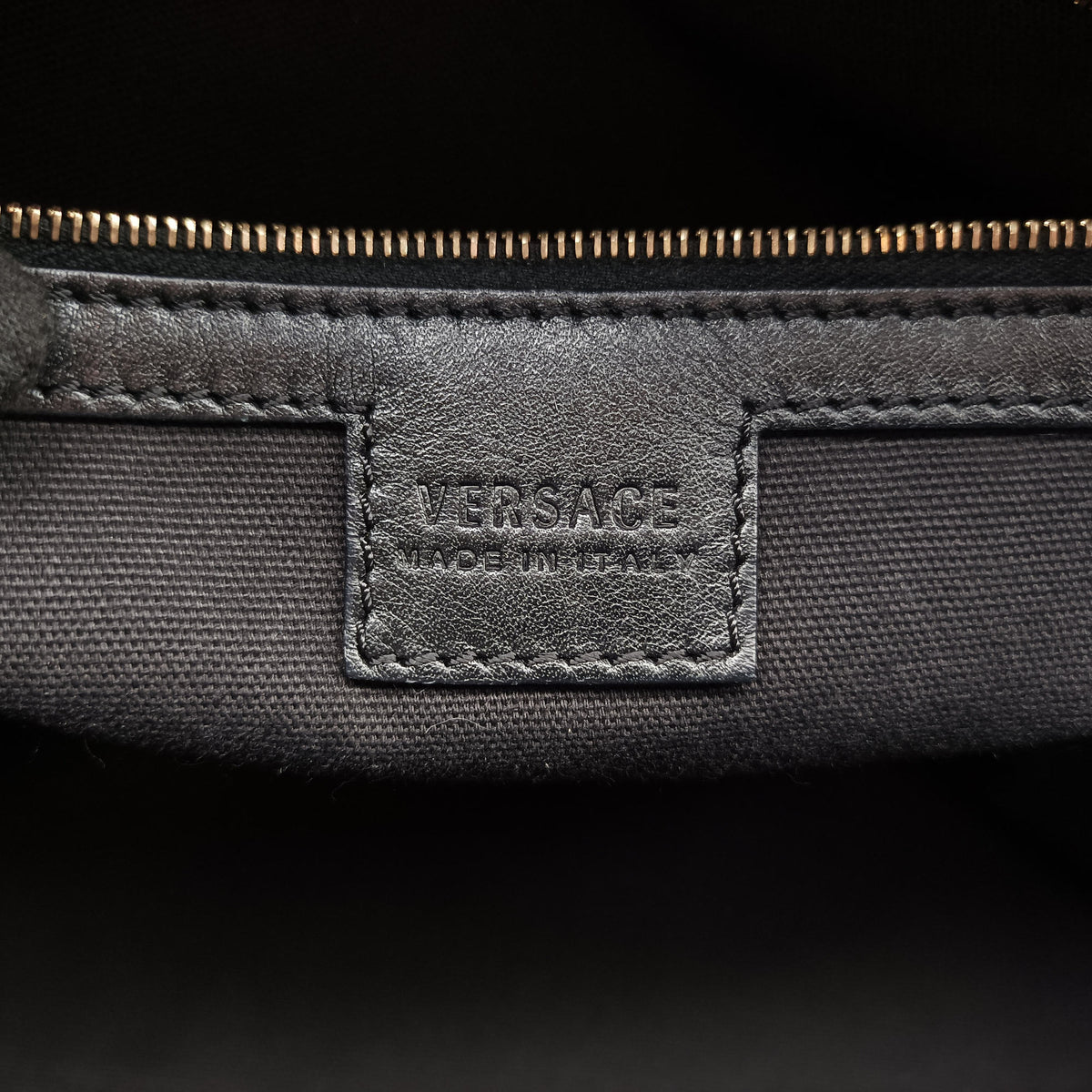 Pre-owned VERSACE Barocco Print Black×Yellow Leather  shoulderbag | stylenewstar