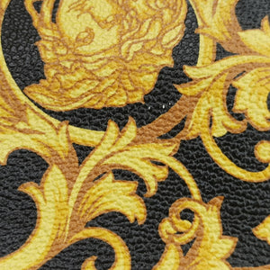 Pre-owned VERSACE Barocco Print Black×Yellow Leather  shoulderbag | stylenewstar