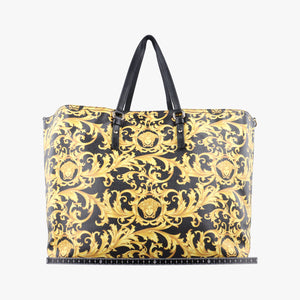 Pre-owned VERSACE Barocco Print Black×Yellow Leather  shoulderbag | stylenewstar