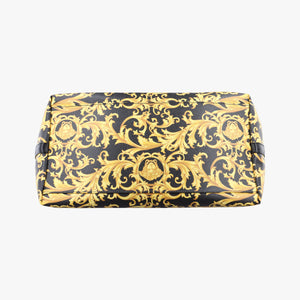 Pre-owned VERSACE Barocco Print Black×Yellow Leather  shoulderbag | stylenewstar