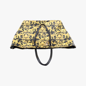 Pre-owned VERSACE Barocco Print Black×Yellow Leather  shoulderbag | stylenewstar