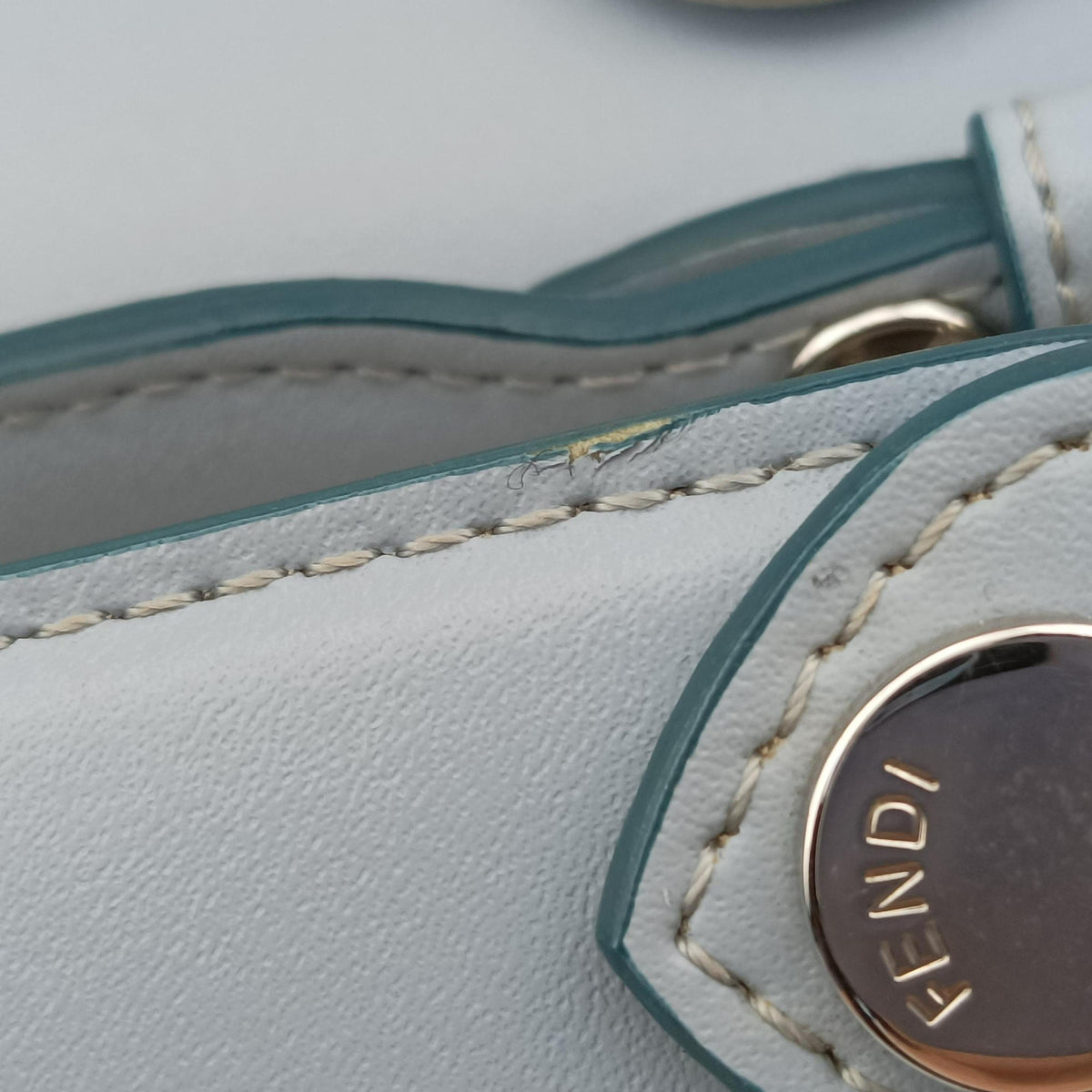 Pre-owned Fendi Kan I Blue×Multicolor Leather 8BT283 shoulderbag | stylenewstar