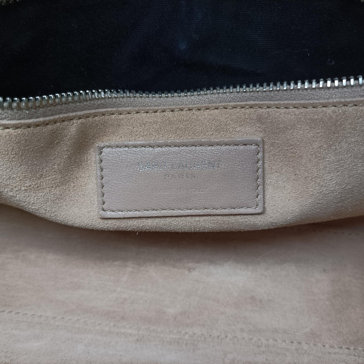 Pre-owned Yves Saint Laurent LE 5 a 7Mini Hobo Beige Leather 657220 handbag | stylenewstar