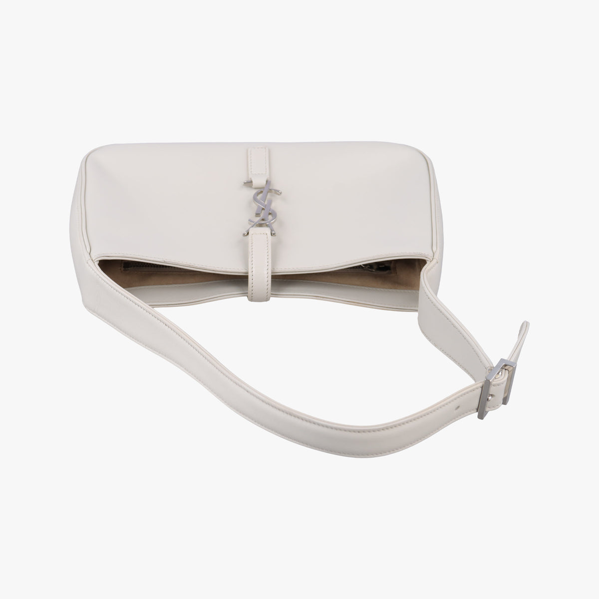 Pre-owned Yves Saint Laurent LE 5 a 7Mini Hobo Beige Leather 657220 handbag | stylenewstar