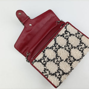 Pre-owned Gucci Dionysus Ivory × Red × Black Tweed×Leather 401231 shoulderbag | stylenewstar
