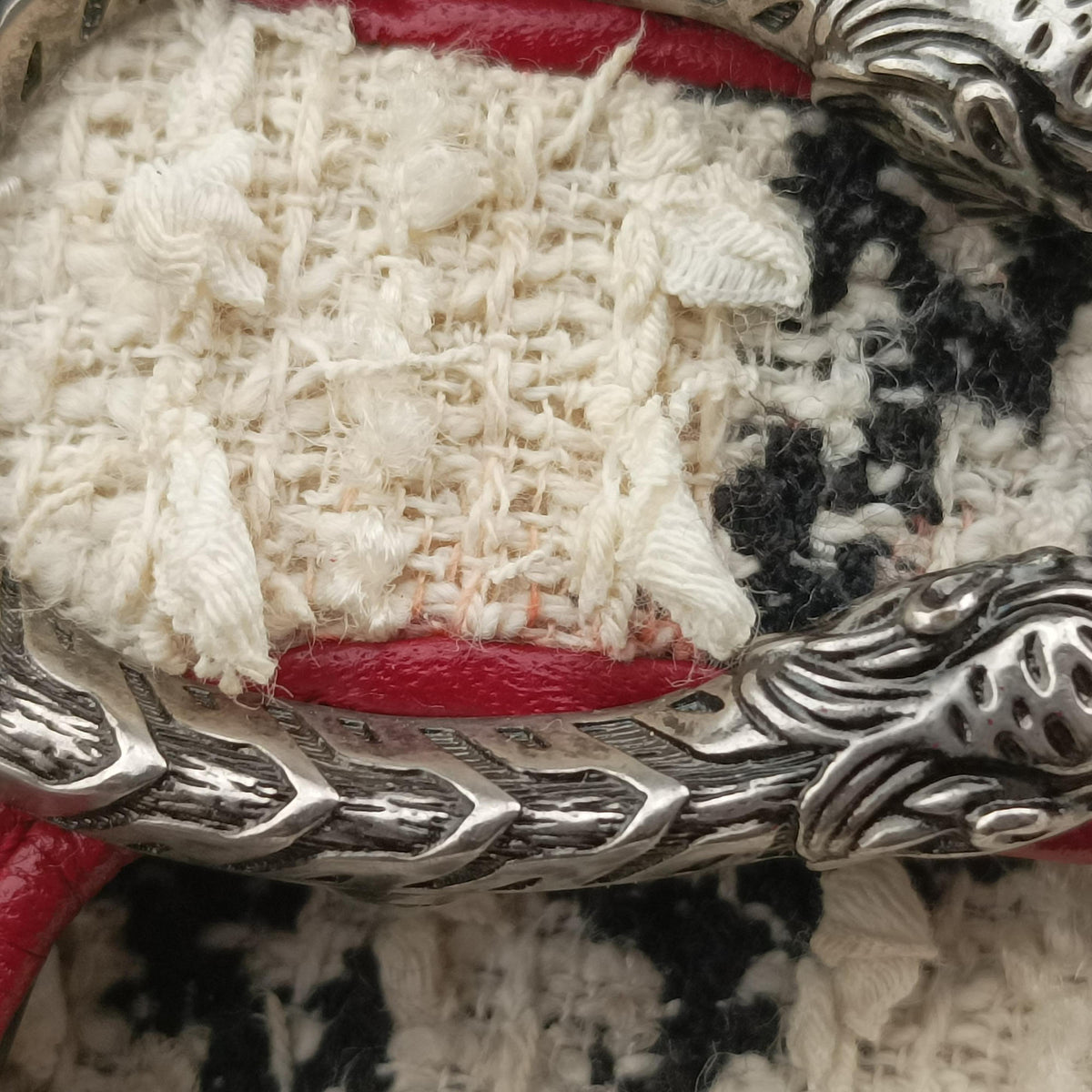 Pre-owned Gucci Dionysus Ivory × Red × Black Tweed×Leather 401231 shoulderbag | stylenewstar
