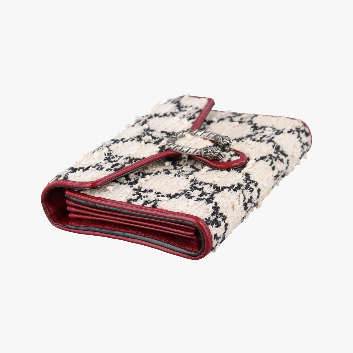 Pre-owned Gucci Dionysus Ivory × Red × Black Tweed×Leather 401231 shoulderbag | stylenewstar