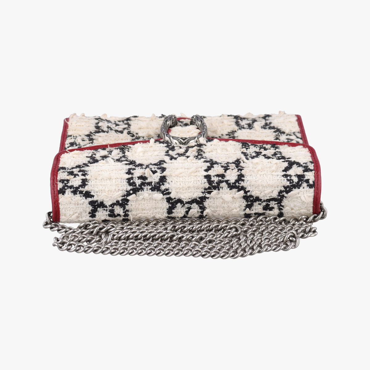 Pre-owned Gucci Dionysus Ivory × Red × Black Tweed×Leather 401231 shoulderbag | stylenewstar