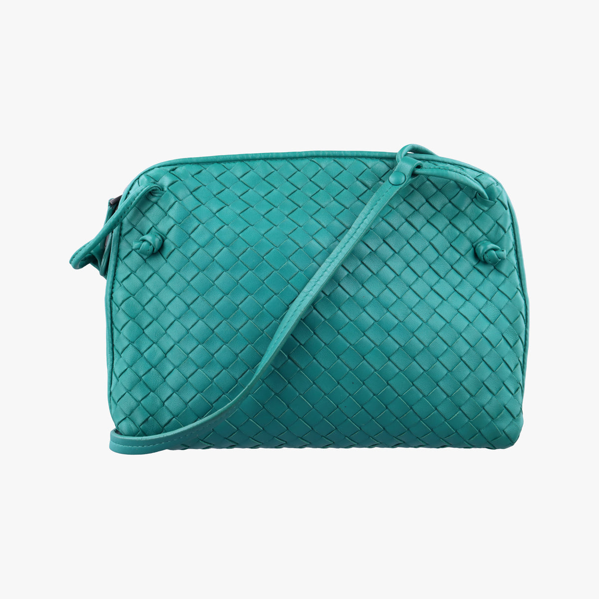 Pre-owned Bottega Veneta NODINI Intrecciato Green lambskin  shoulderbag | stylenewstar