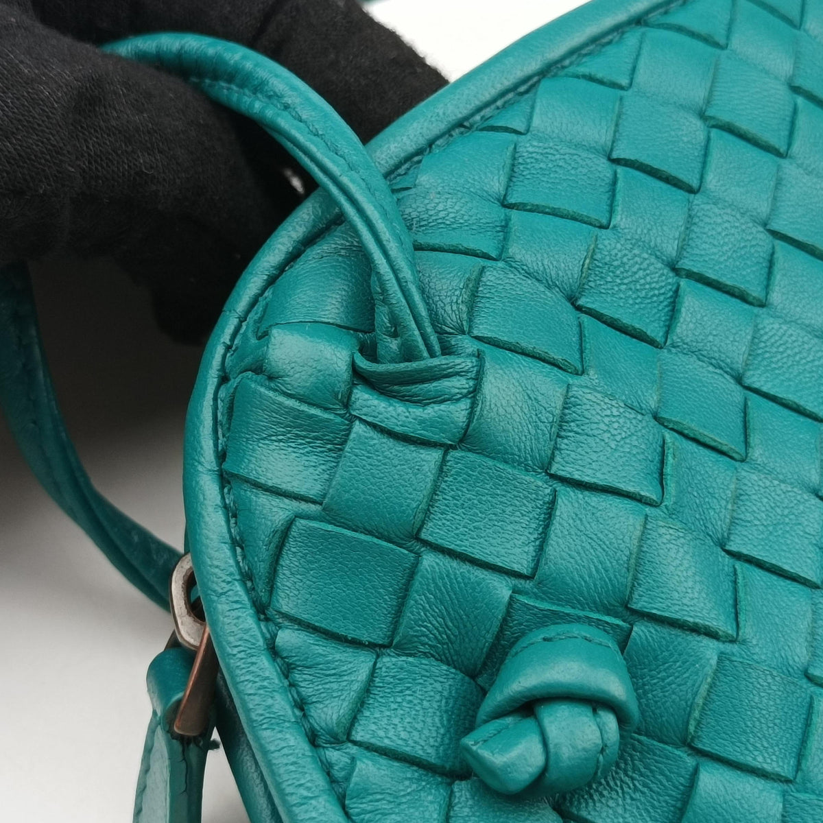 Pre-owned Bottega Veneta NODINI Intrecciato Green lambskin  shoulderbag | stylenewstar