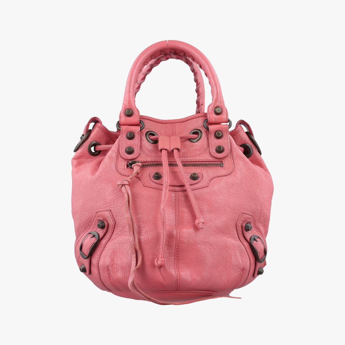 Vintage Balenciaga Pompon Pink Lambskin  handbag | stylenewstar
