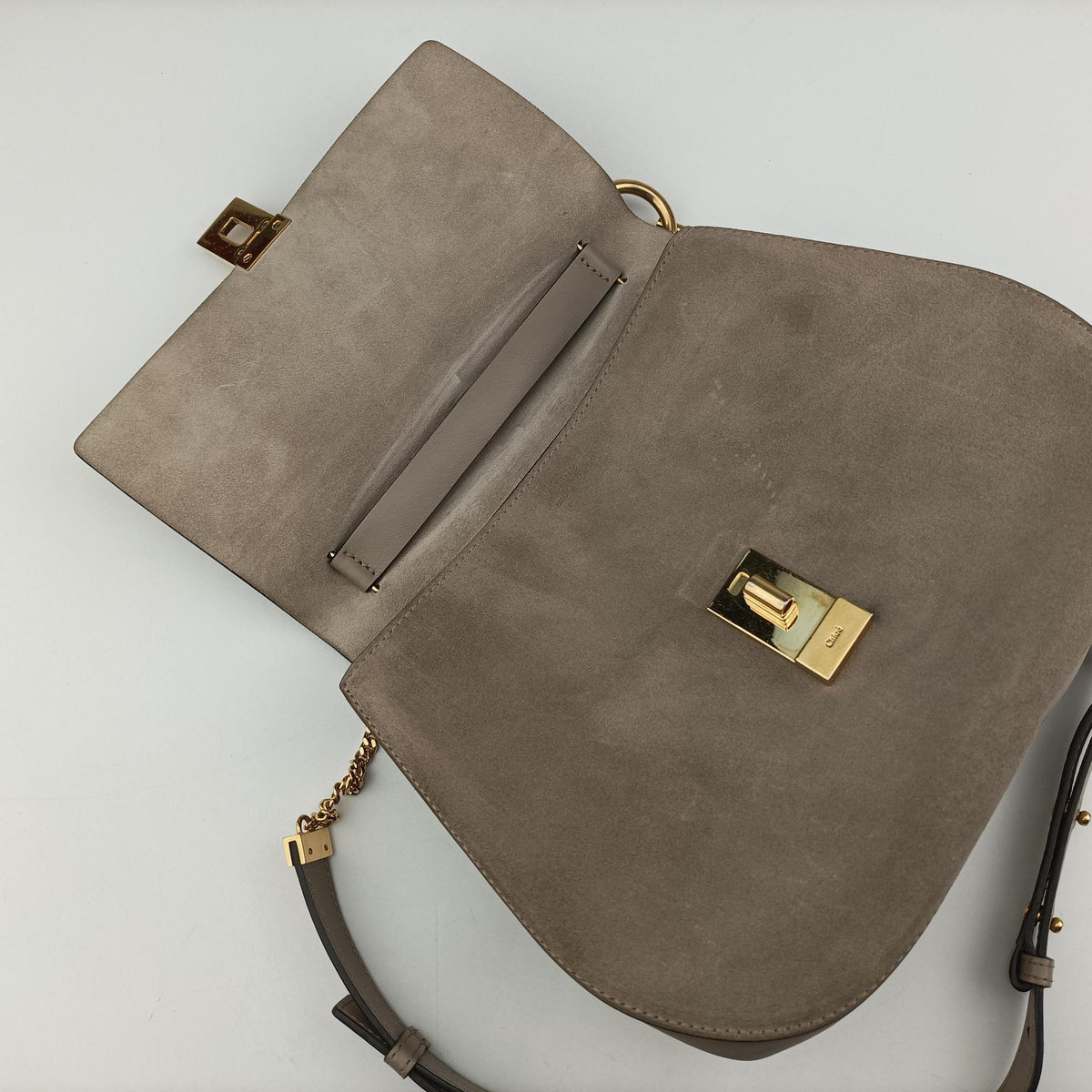 Vintage Chloe DREW Grey Leather × suede  shoulderbag | stylenewstar