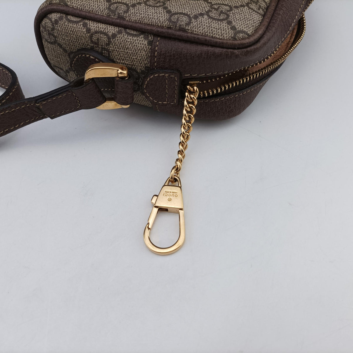 Pre-owned Gucci OPHIDIA Brown×red×green PVC coated canvas 517350 shoulderbag | stylenewstar