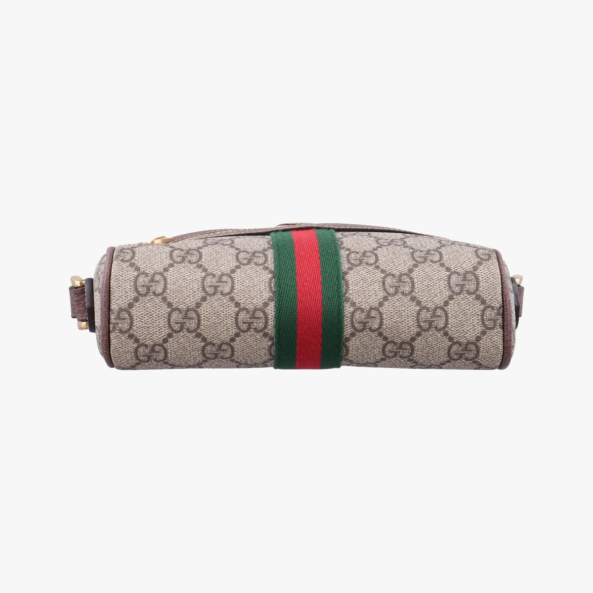 Pre-owned Gucci OPHIDIA Brown×red×green PVC coated canvas 517350 shoulderbag | stylenewstar