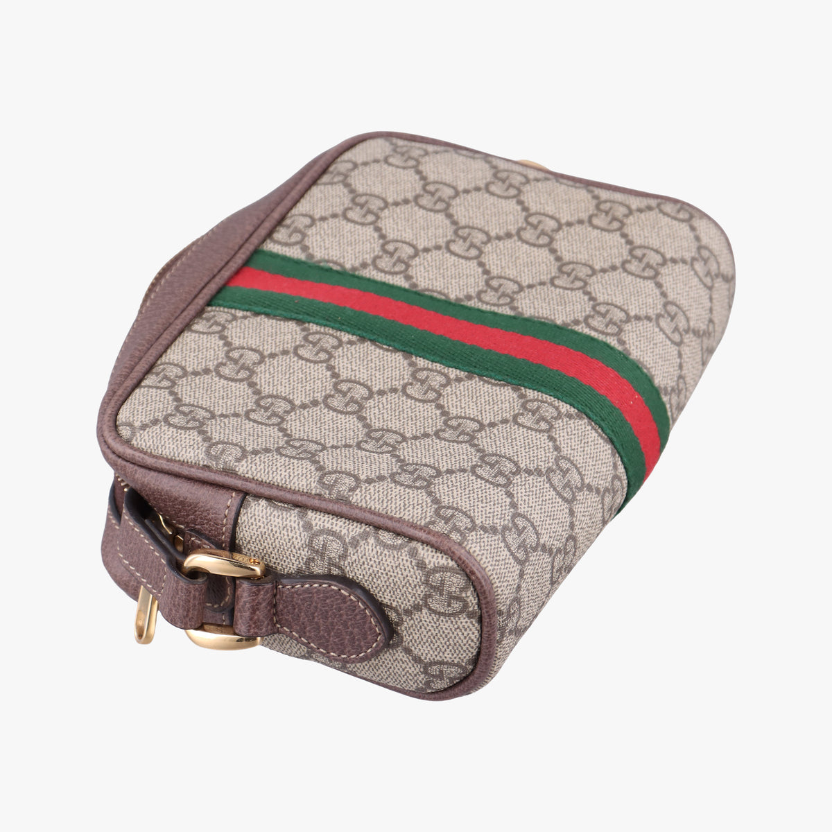 Pre-owned Gucci OPHIDIA Brown×red×green PVC coated canvas 517350 shoulderbag | stylenewstar