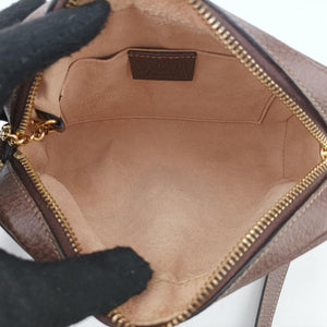 Pre-owned Gucci OPHIDIA Brown×red×green PVC coated canvas 517350 shoulderbag | stylenewstar