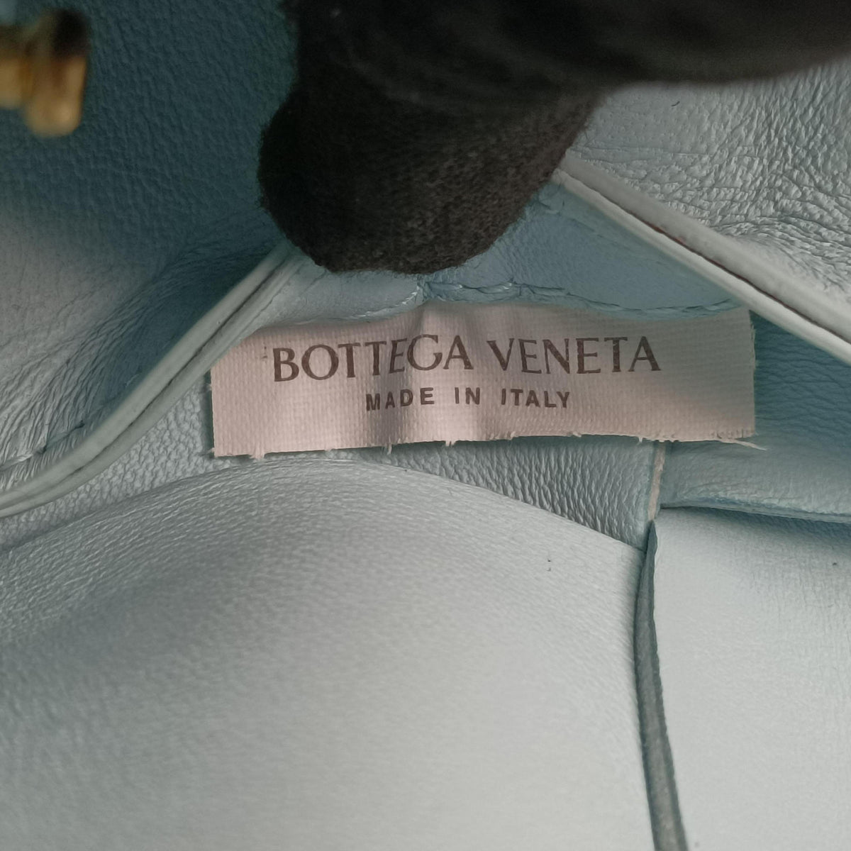 Pre-owned Bottega Veneta THE ARCO Tote Blue lambskin  shoulderbag | stylenewstar